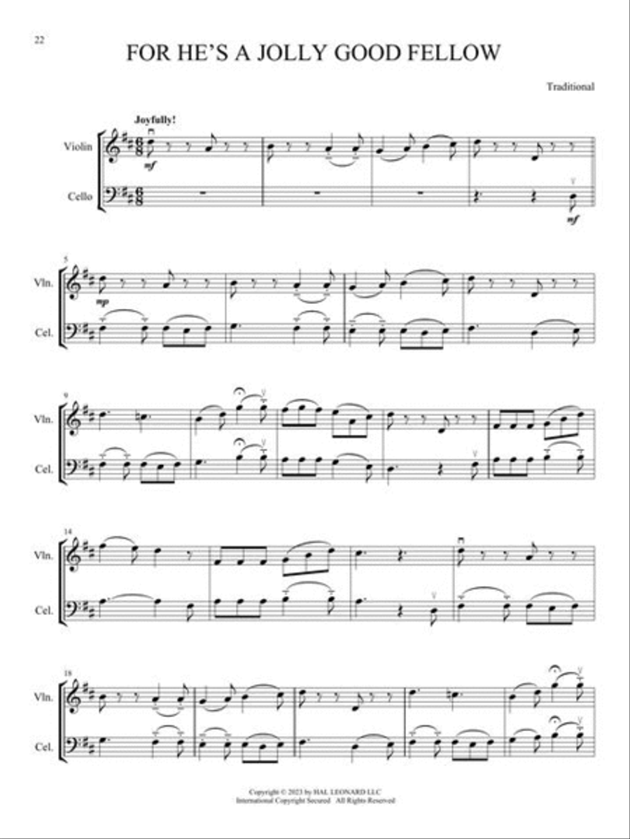 Folk Songs for Violin and Cello Duet String Duet scores gallery preview page 6