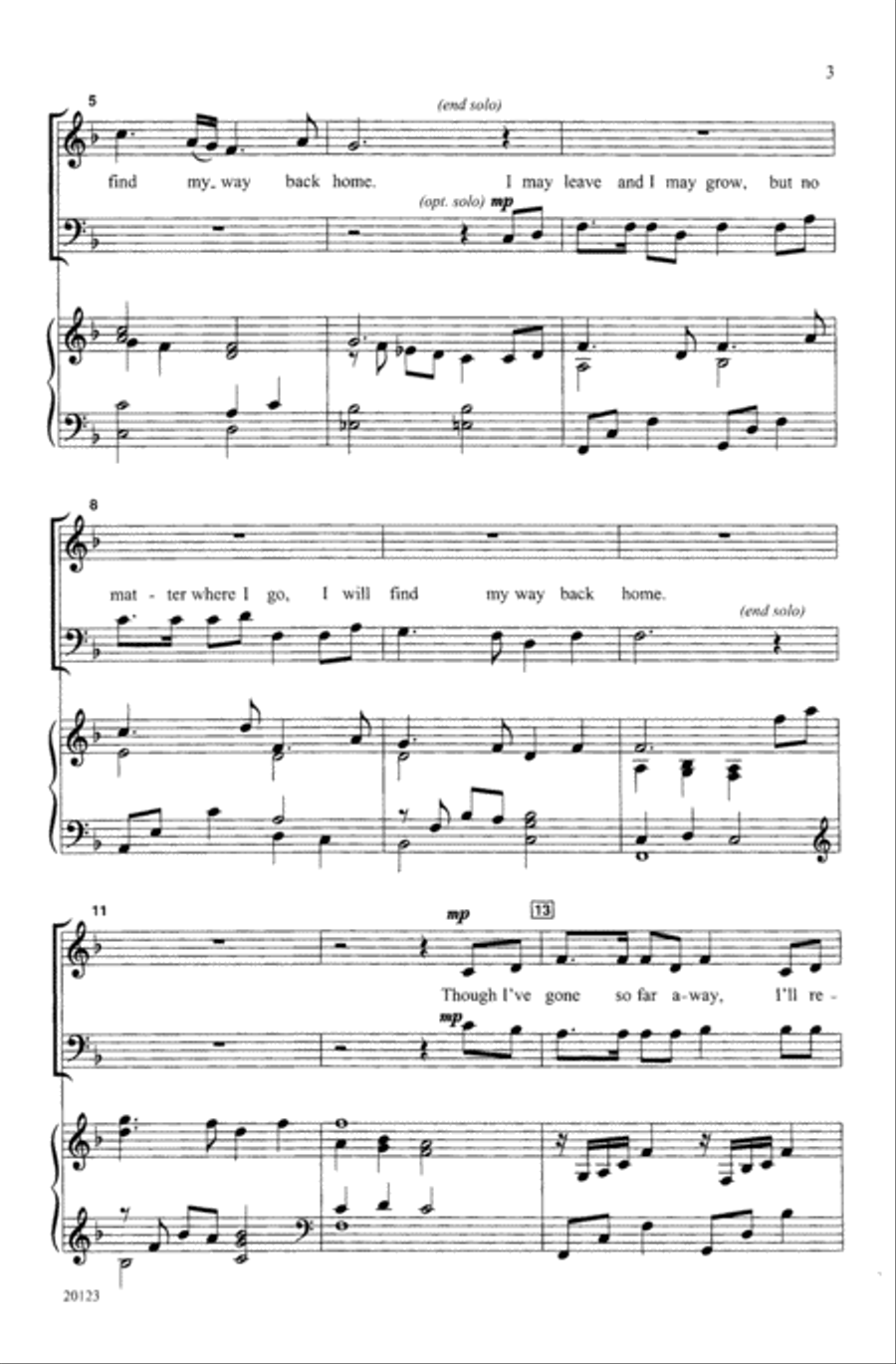 My Way Back Home Choir scores gallery preview page 2