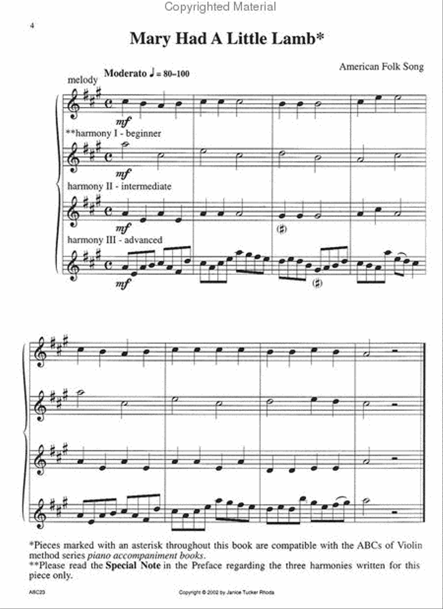ABC's Of Duets For 2 Violins #1