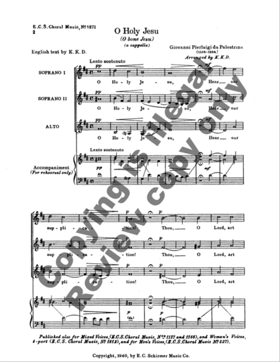O Holy Jesu SSA scores gallery preview page 4