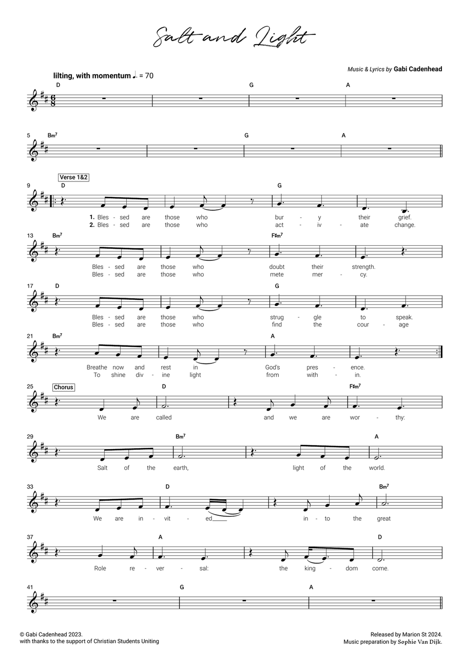 Salt and Light Salt and Light Piano scores gallery preview page 3