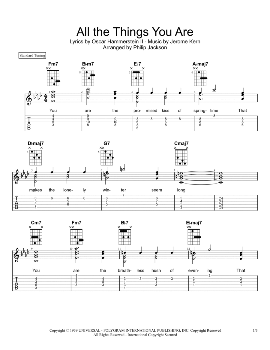 All The Things You Are Guitar Solo scores gallery preview page 1
