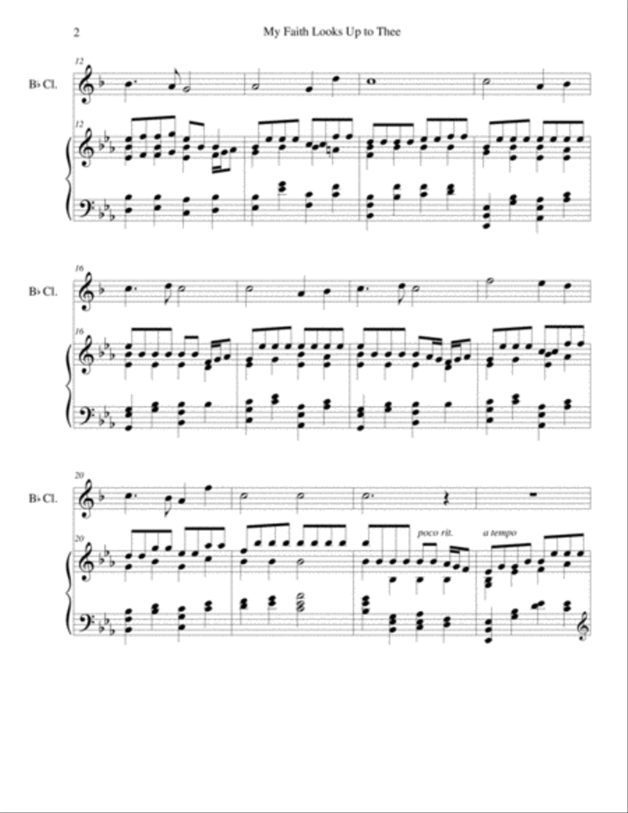 My Faith Looks Up to Thee (clarinet/piano), arr. Brenda Portman Clarinet Solo scores gallery preview page 2