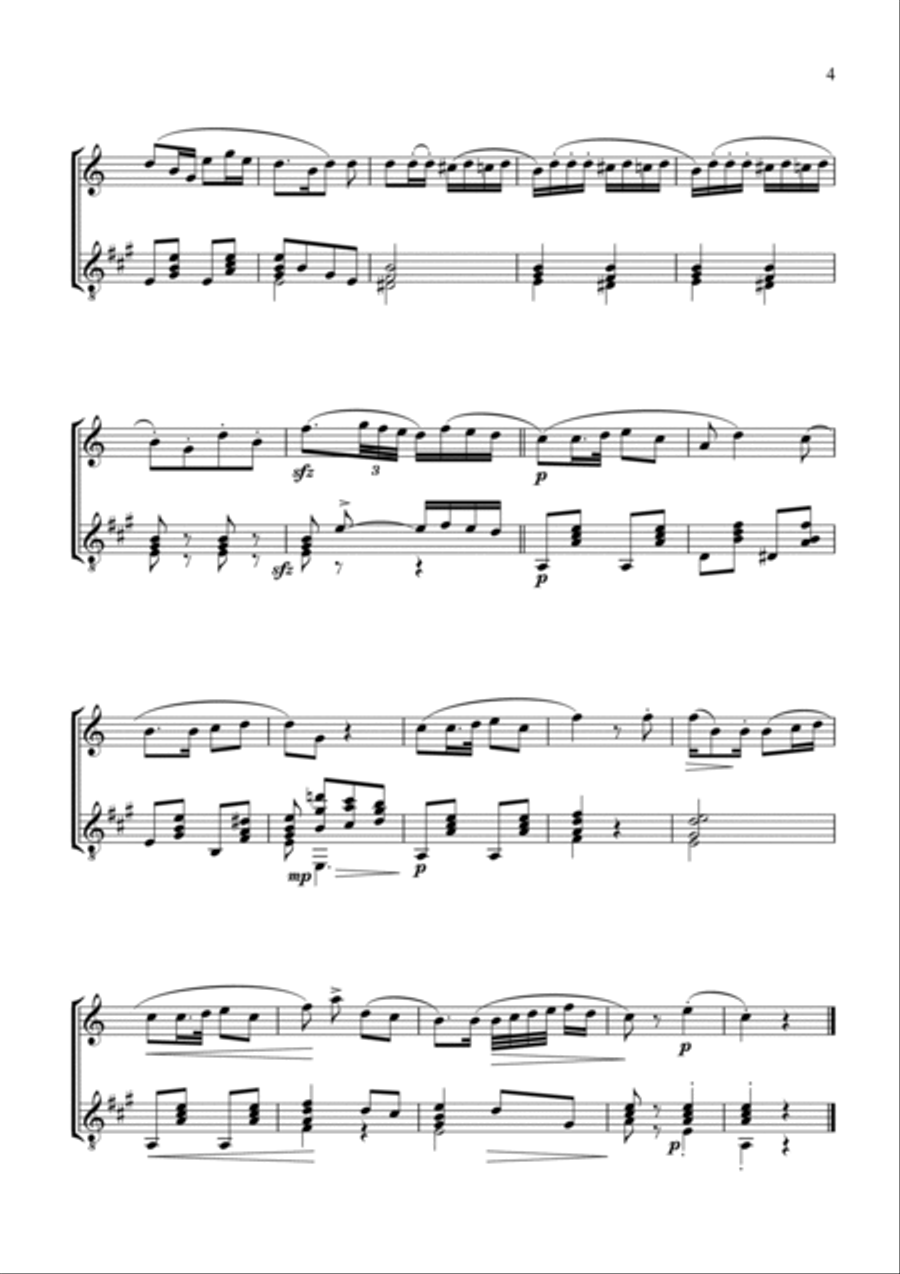 7 short pieces by Mozart for clarinet in Bb and guitar (corrected version!!!) B-Flat Clarinet scores gallery preview page 5