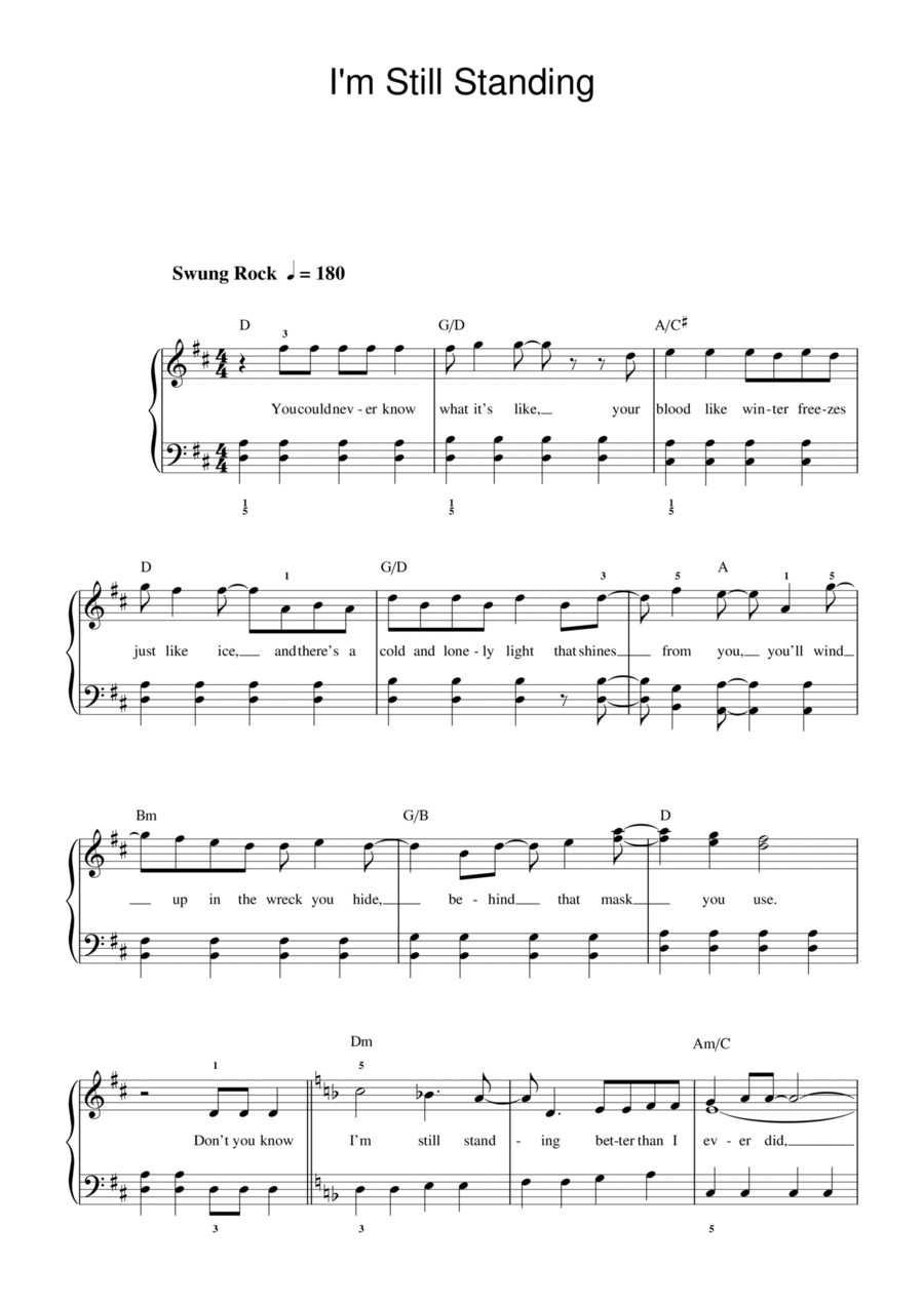 I'm Still Standing I'm Still Standing Voice scores gallery preview page 1