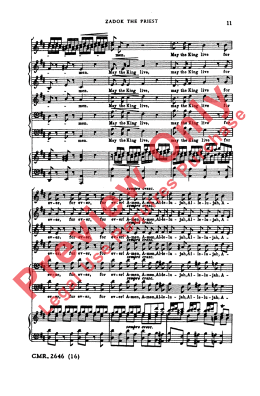 Zadok the Priest 4-Part scores gallery preview page 11