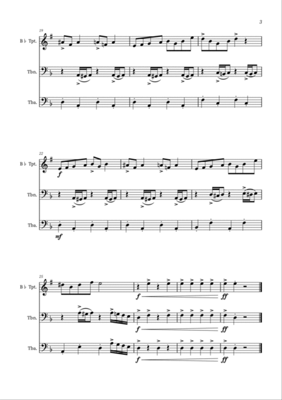 In The Hall Of The Mountain King - Brass Trio Brass Trio scores gallery preview page 3