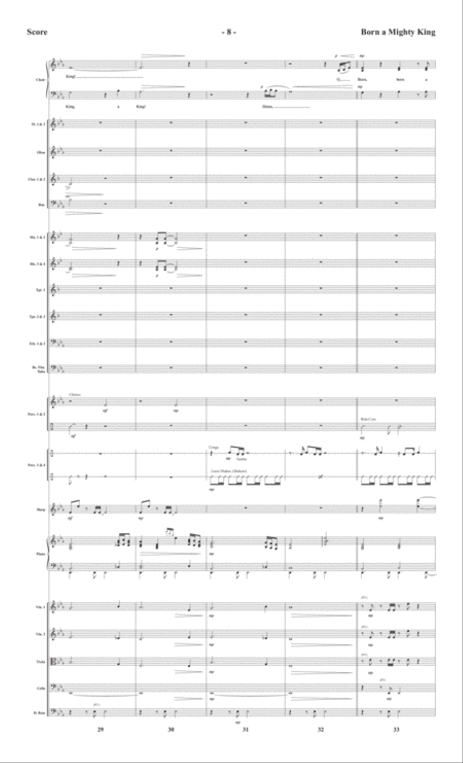 Born a Mighty King - Orchestral Score and CD with Printable Parts Choir scores gallery preview page 10