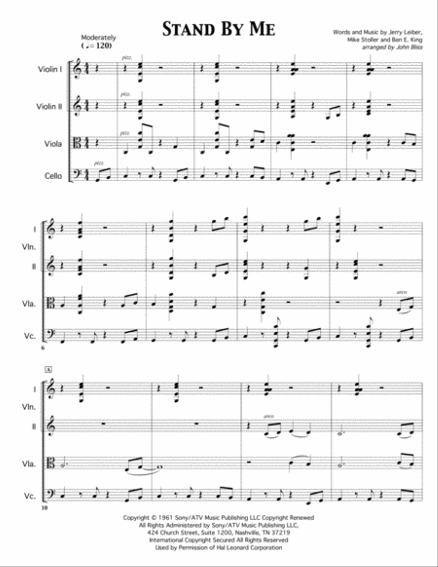 Stand By Me Stand By Me String Quartet scores gallery preview page 1