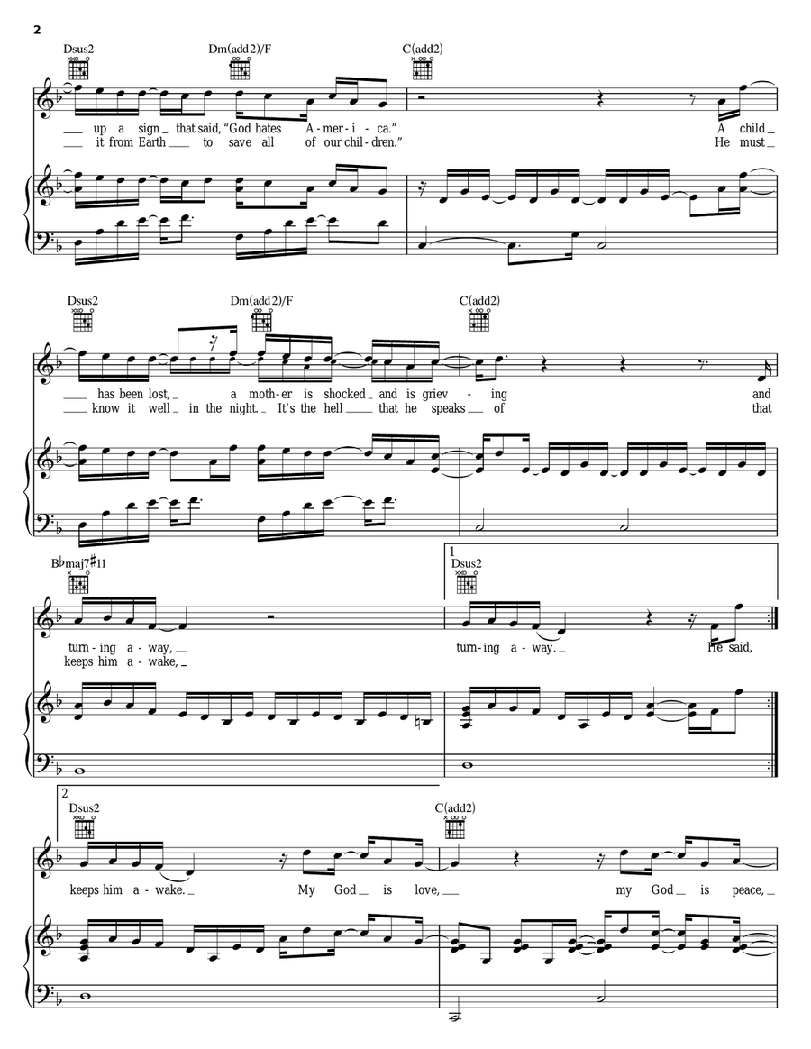 The Kingdom Of Heaven The Kingdom Of Heaven Piano, Vocal, Guitar scores gallery preview page 2