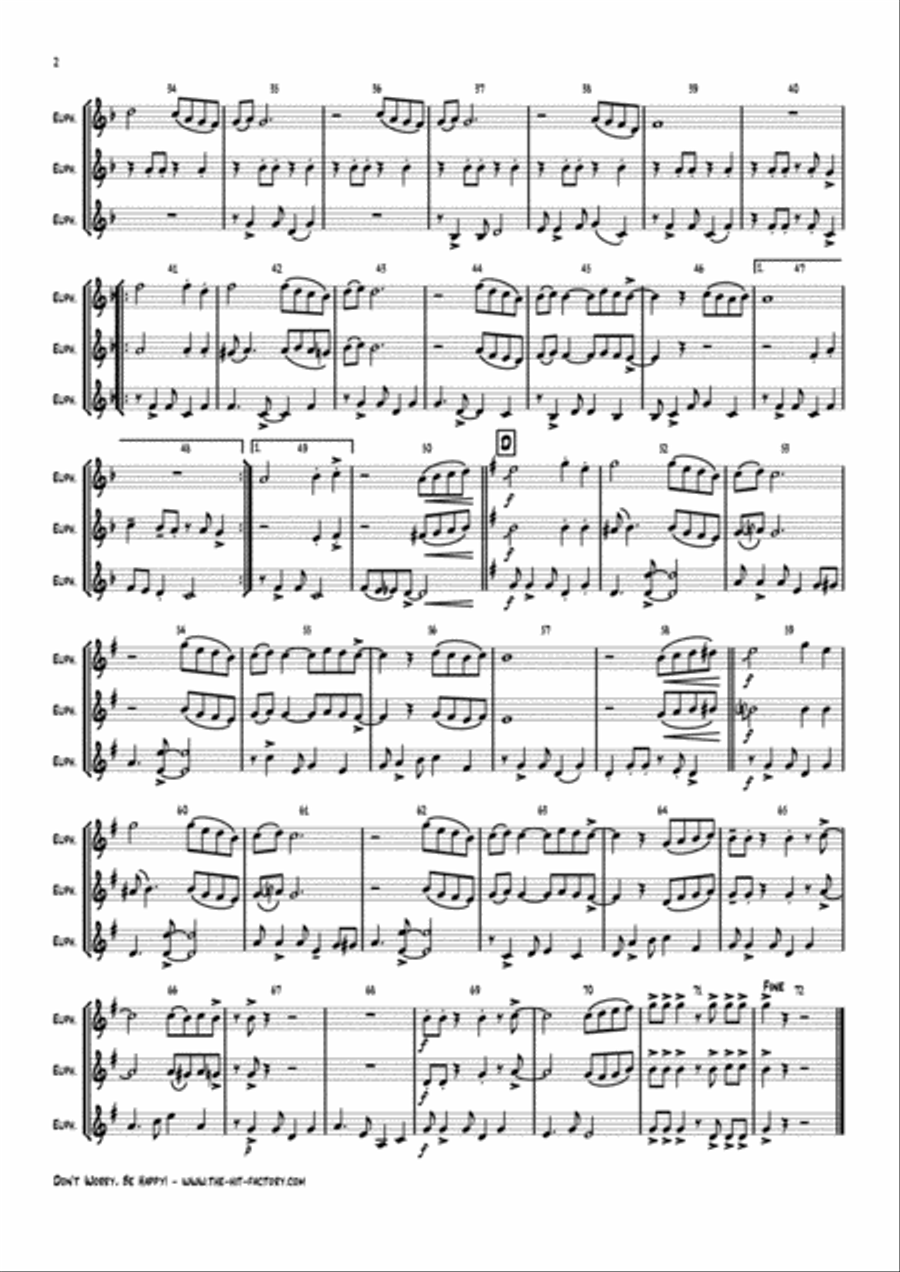 Don't Worry, Be Happy Euphonium scores gallery preview page 2