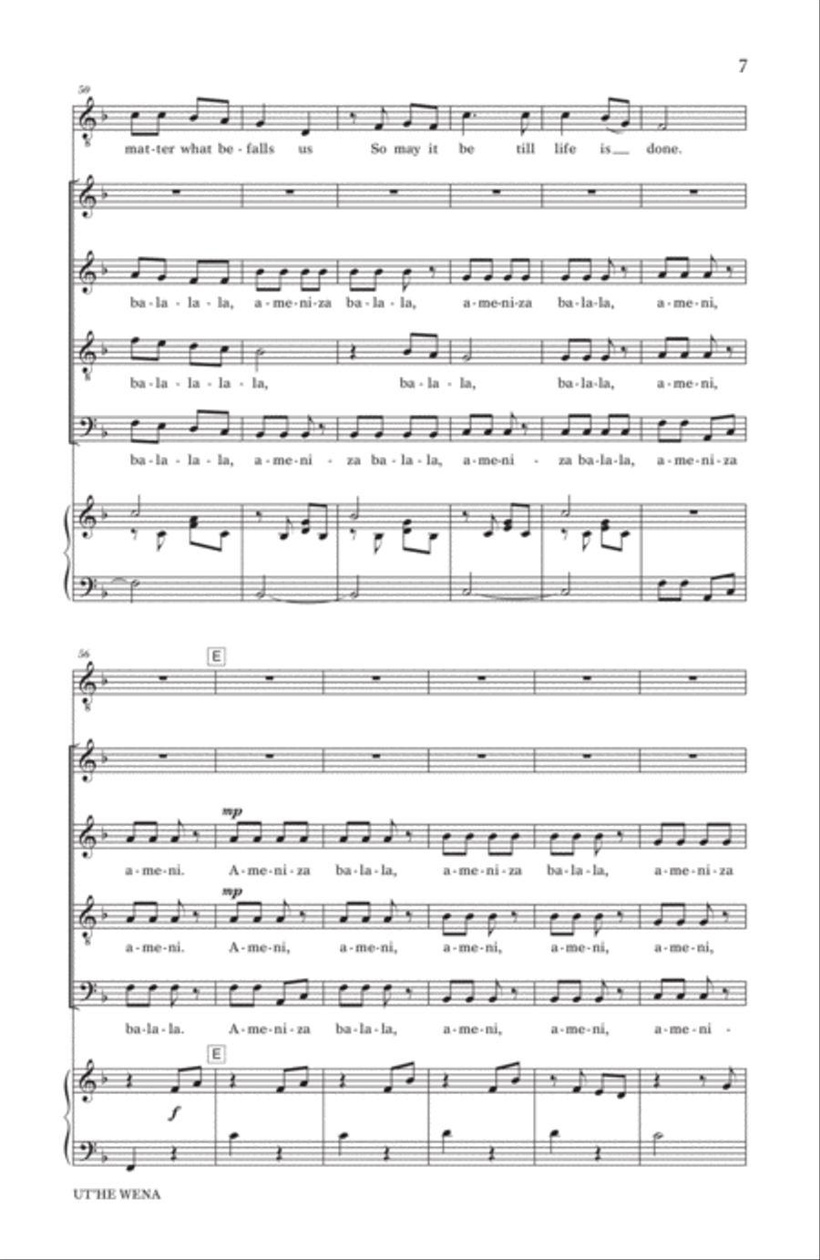 Ut'he Wena 4-Part scores gallery preview page 5