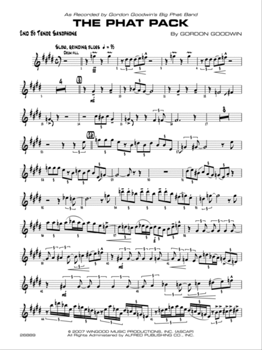 The Phat Pack: 2nd B-flat Tenor Saxophone Jazz Ensemble scores gallery preview page 1