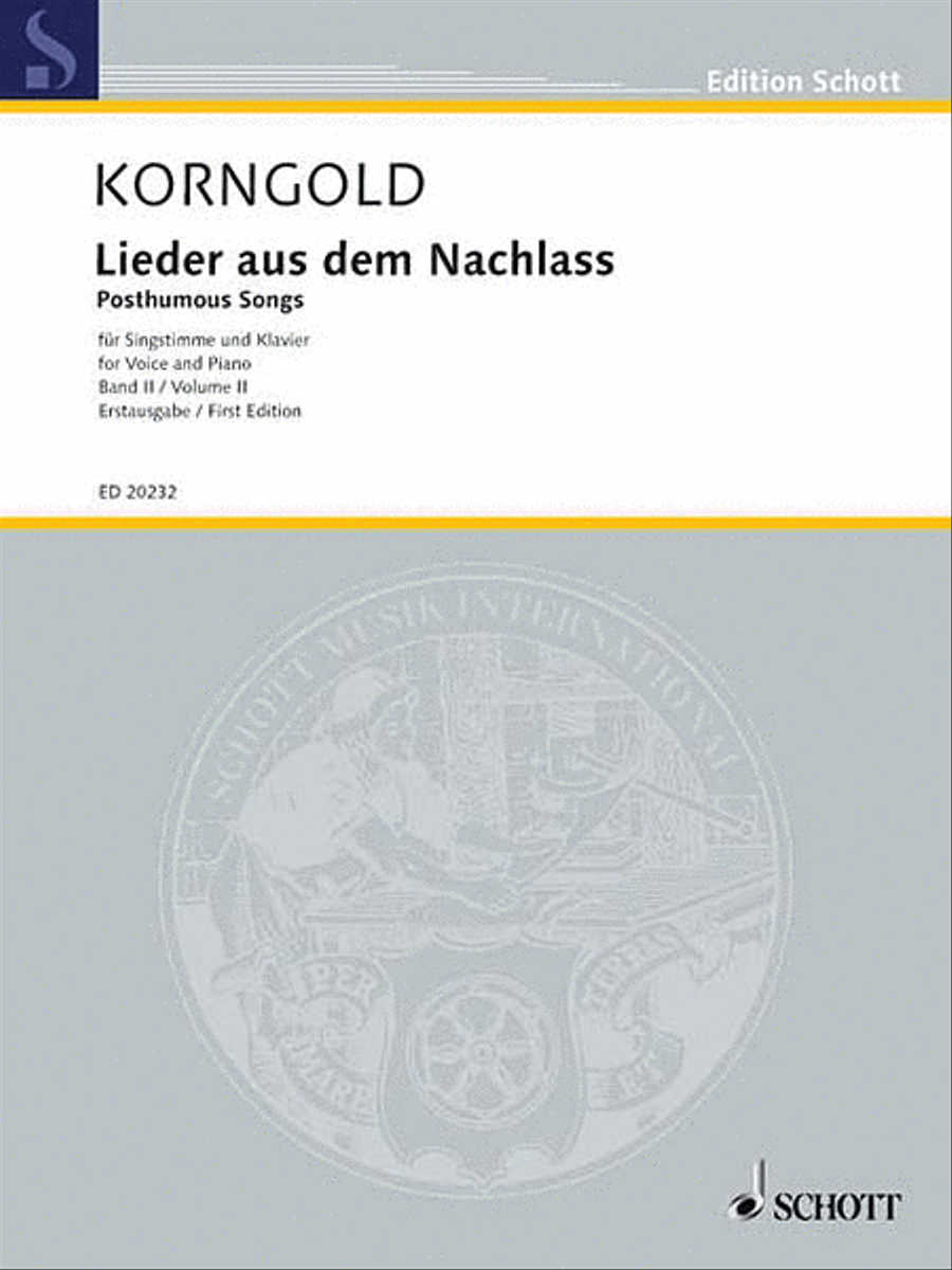 Lieder aus dem Nachlass, Vol. II (Posthumous Songs) Medium Voice scores gallery preview page 1