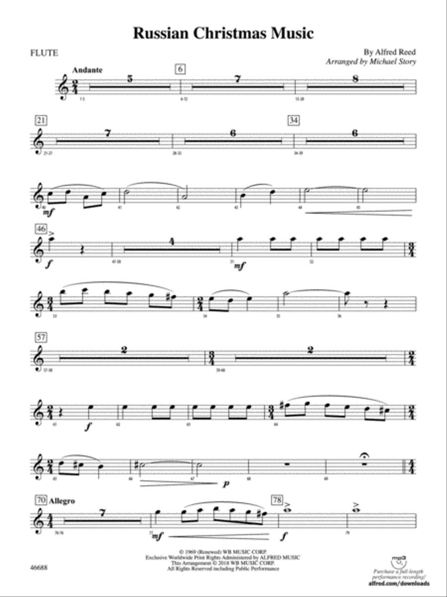 Russian Christmas Music: Flute Full Orchestra scores gallery preview page 1