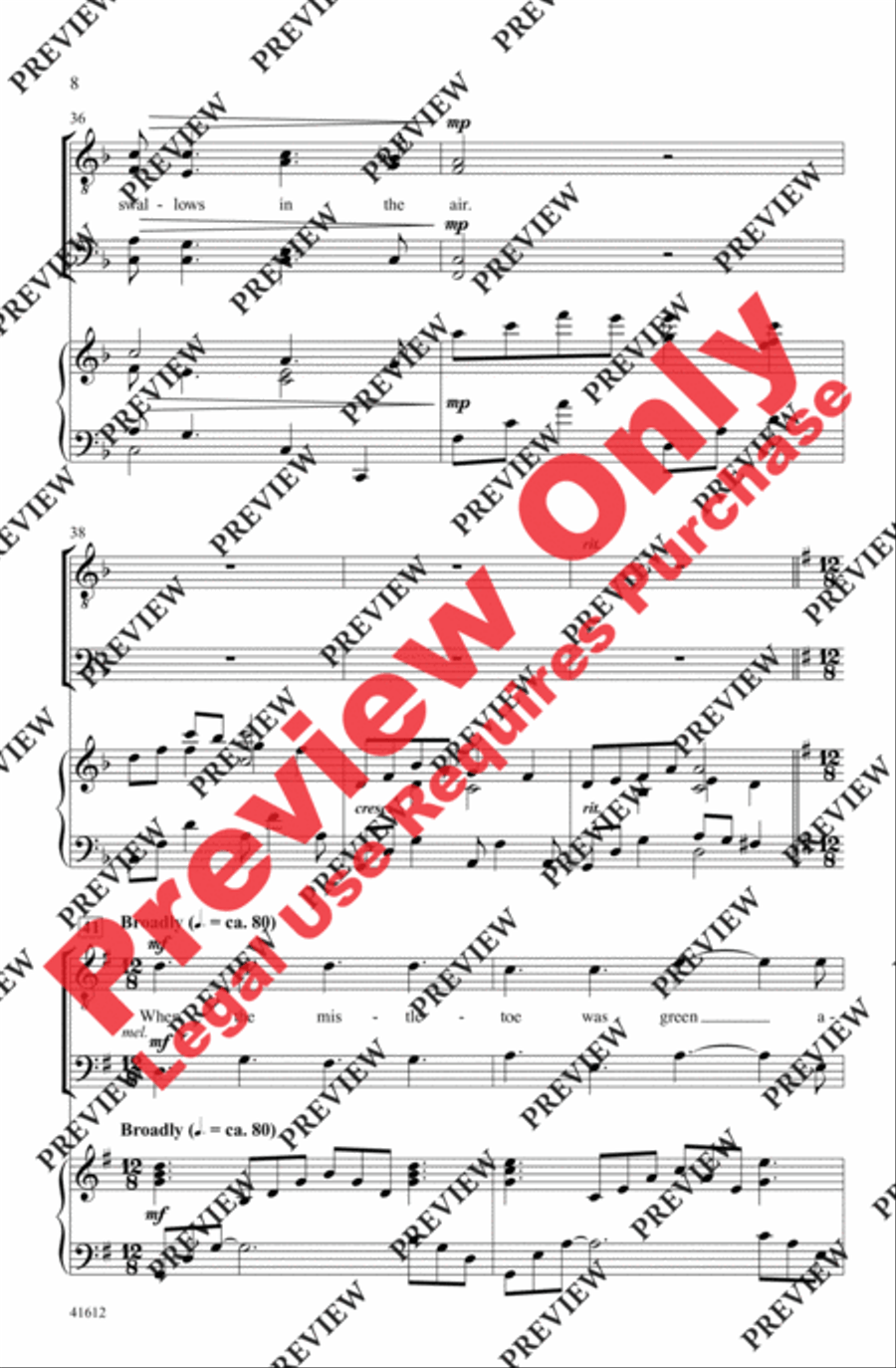 Aura Lee Aura Lee Men's Choir scores gallery preview page 7