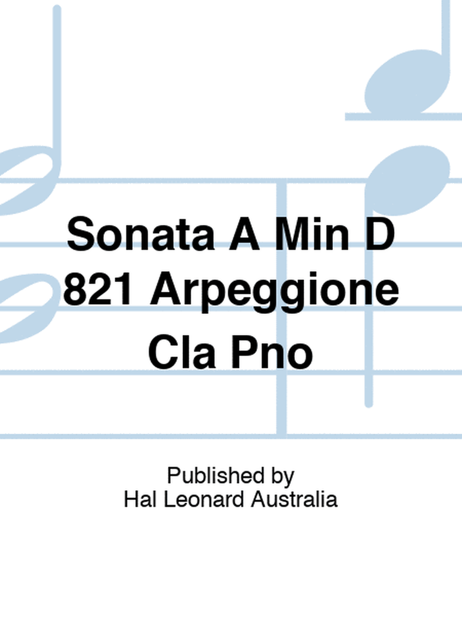 Sonata A Min D 821 Arpeggione Cla Pno
