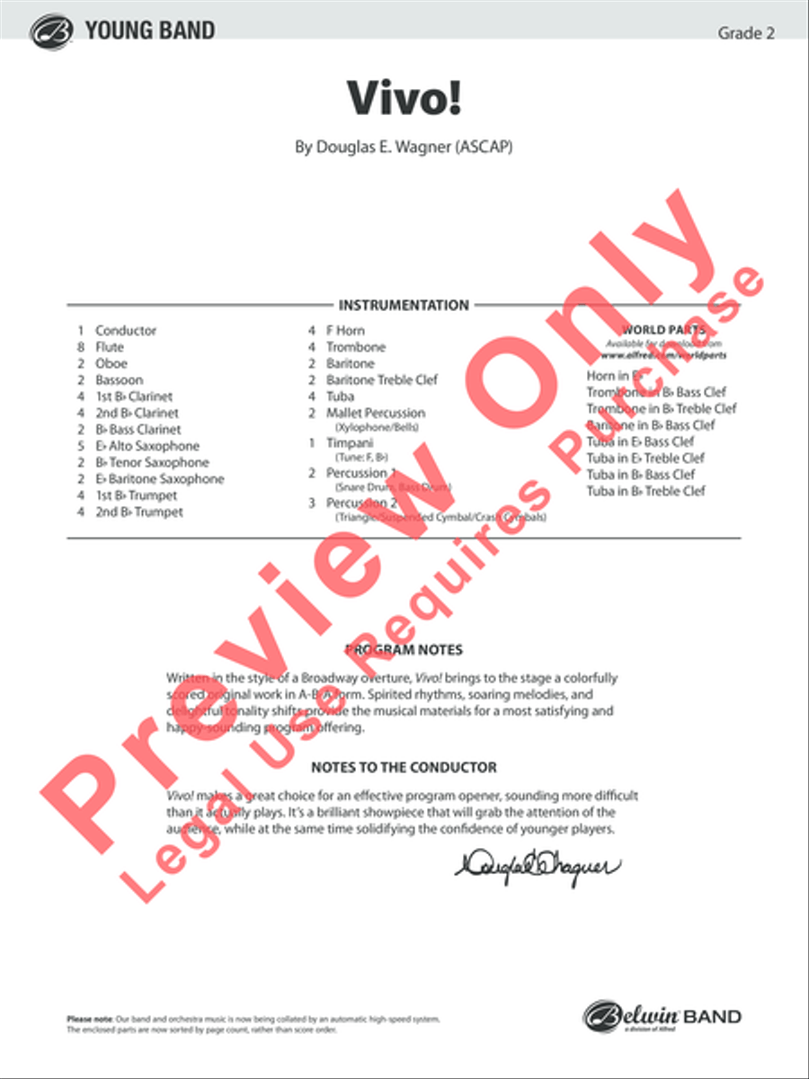 Vivo! Vivo! Concert Band scores gallery preview page 2