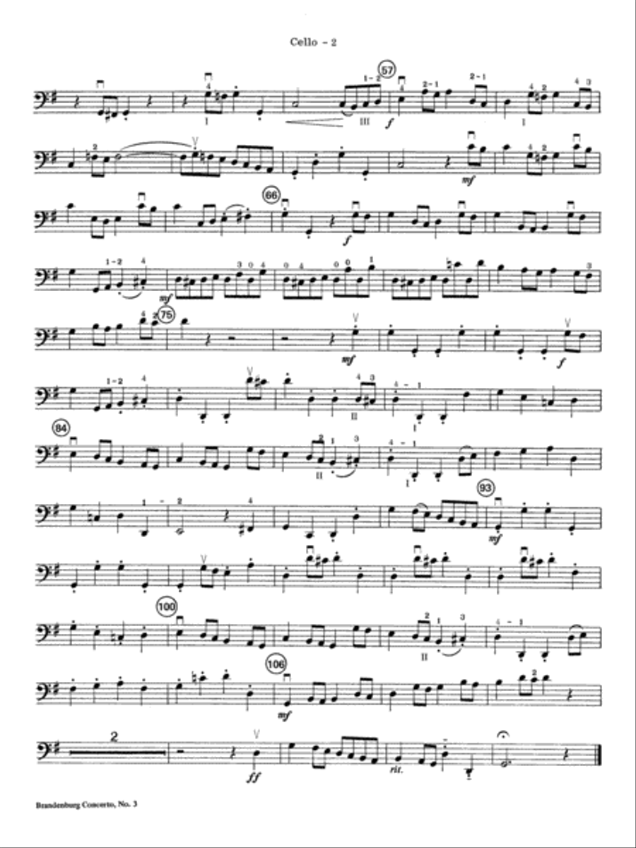 Brandenburg Concerto No. 3: Cello String Orchestra scores gallery preview page 2