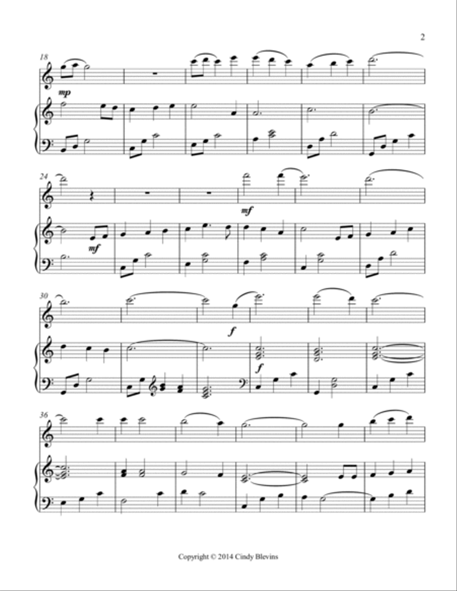 My Wild Irish Rose, arranged for Harp and Flute Flute scores gallery preview page 3
