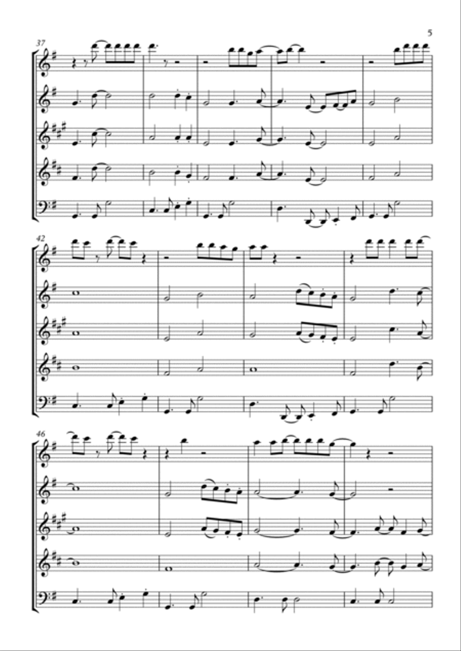 Brown Eyed Girl Woodwind Quintet scores gallery preview page 5
