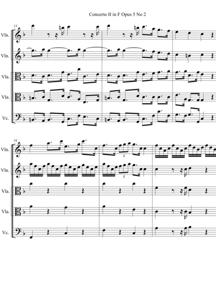 Concerto a Cinque No 2 in F Major op. 5 No 2 image number null