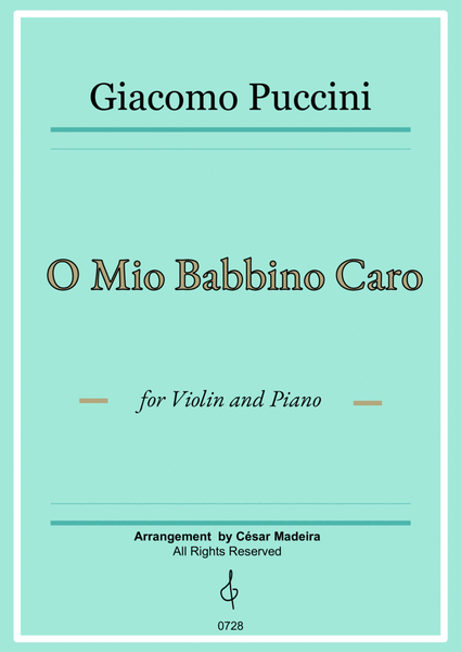 O Mio Babbino Caro by Puccini - Violin and Piano (Full Score) image number null