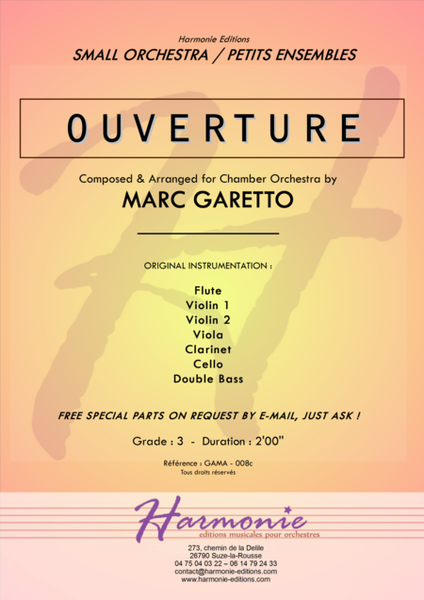 Ouverture (Overture) - Marc Garetto - 2016 Chamber Music Contest Entry image number null