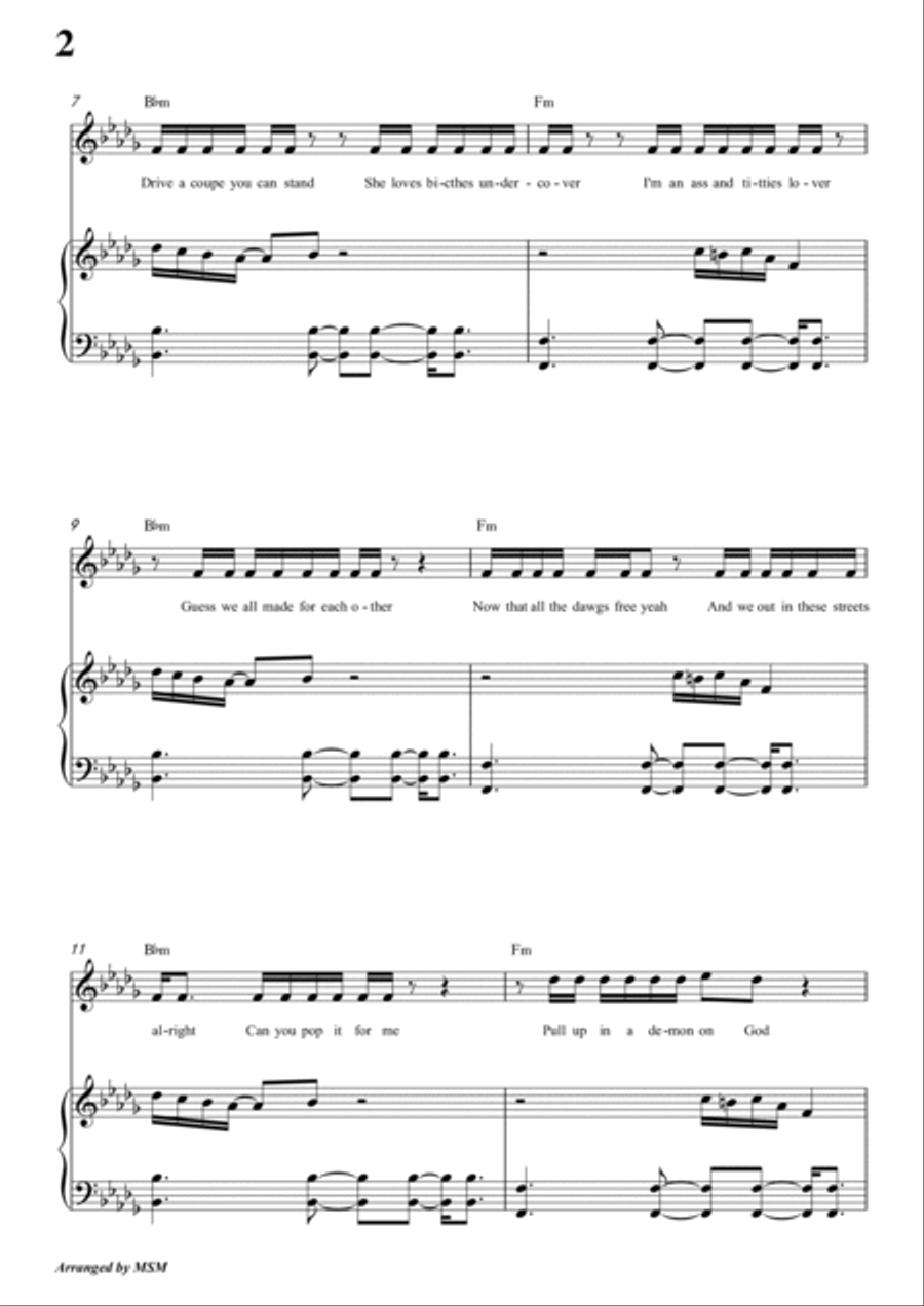 I'm Fine (feat. Travis Scott) Voice scores gallery preview page 4