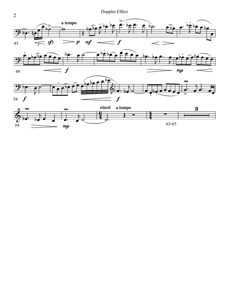DOPPLER EFFECT for flute, bassoon, and harp Woodwind Trio scores gallery preview page 2