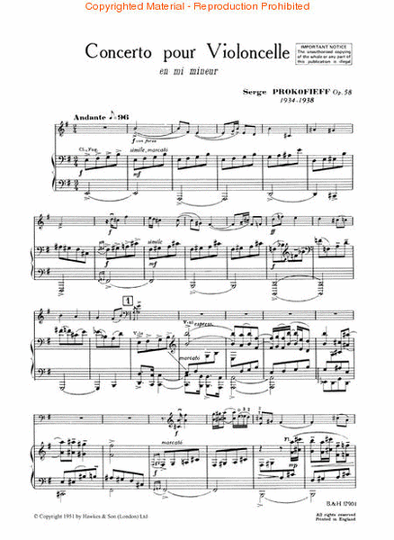 Concerto In E Minor For Violoncello And Piano Reduction Op58