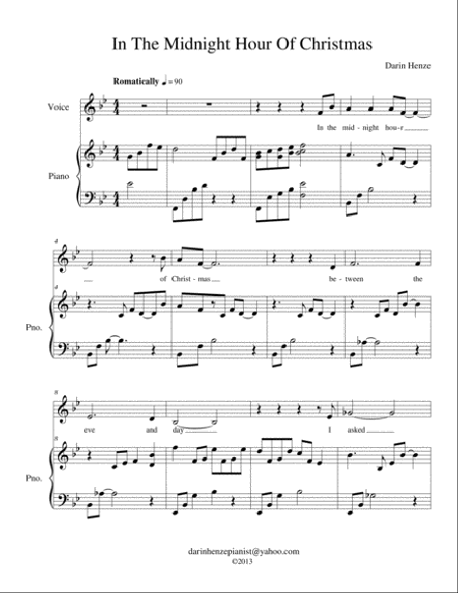 In the Midnight Hour of Christmas Voice scores gallery preview page 1