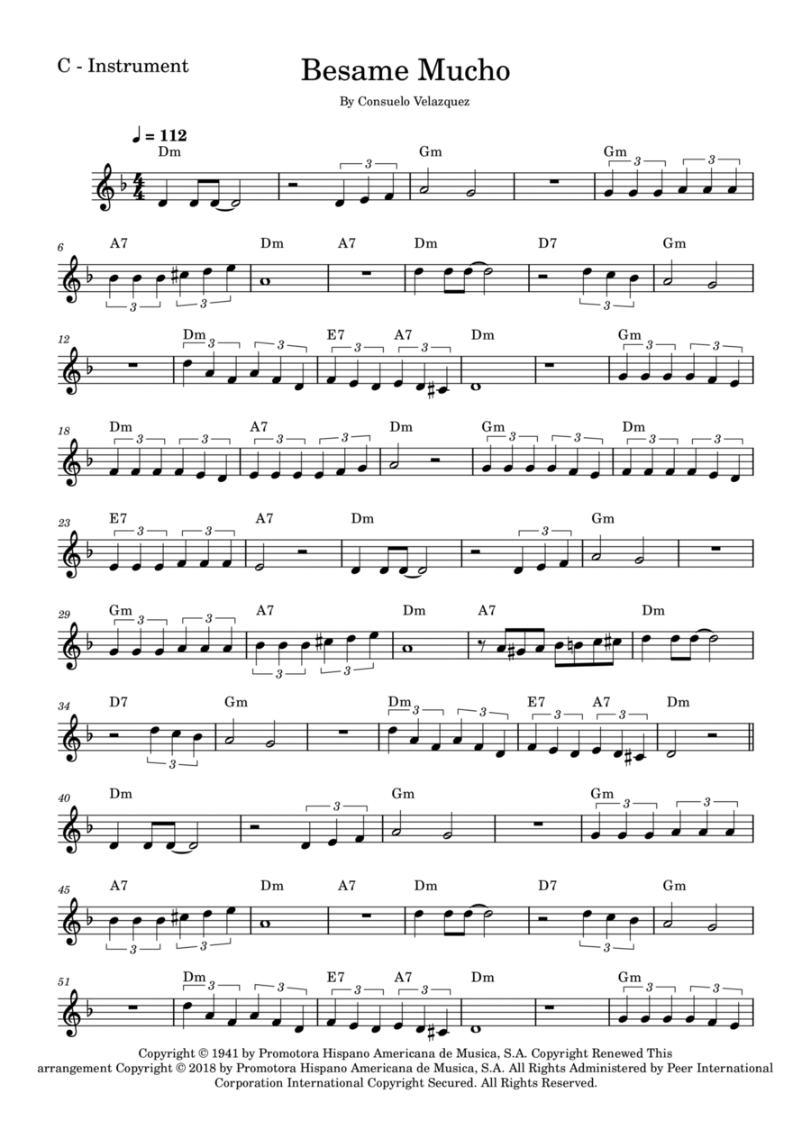 Bésame Mucho Piano, Vocal scores gallery preview page 1