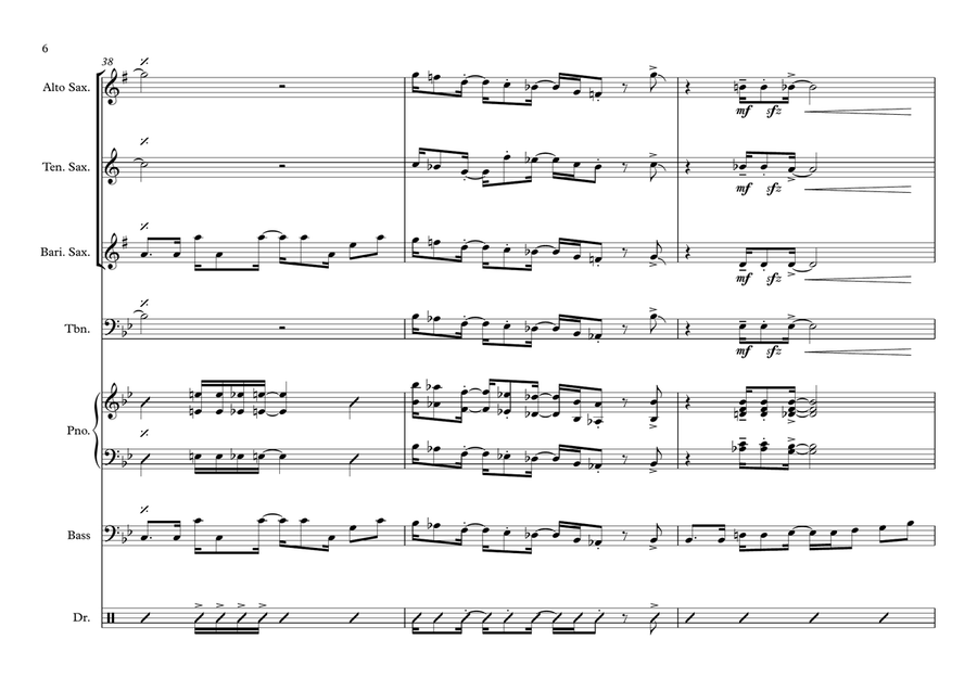 The Chicken with Soul Intro - Jaco Pastorius Jazz Ensemble scores gallery preview page 6