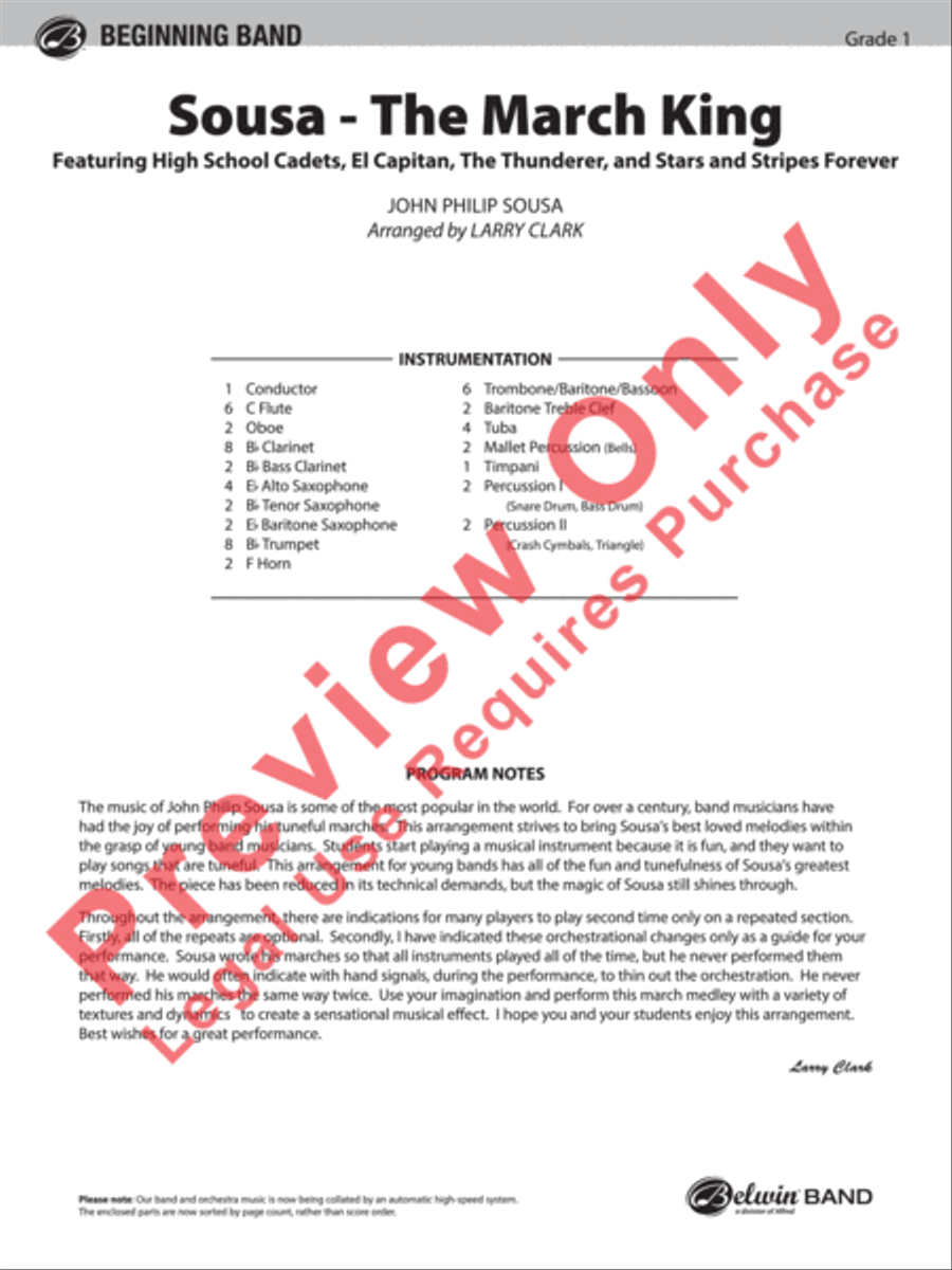 Sousa - The March King Concert Band scores gallery preview page 2