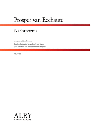Book cover for Nachtpoema for Alto Clarinet (or Basset Horn) and Piano