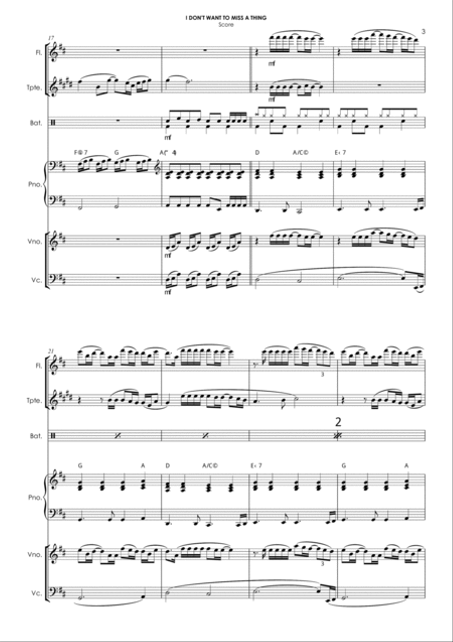 I Don't Want To Miss A Thing Piano scores gallery preview page 6