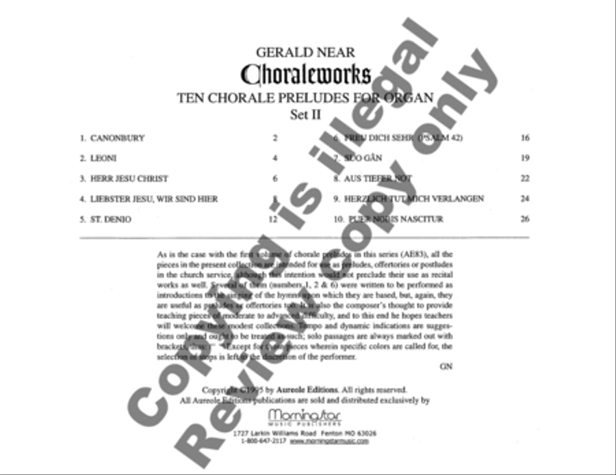 Choraleworks II Ten Chorale Preludes for Organ Organ Solo scores gallery preview page 3