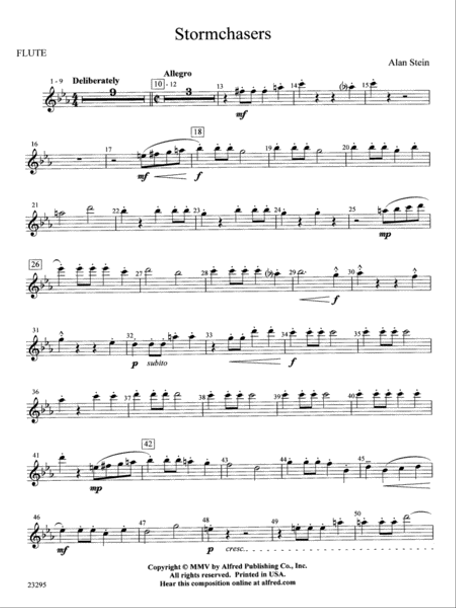 Stormchasers: Flute Stormchasers: Flute Concert Band scores gallery preview page 1
