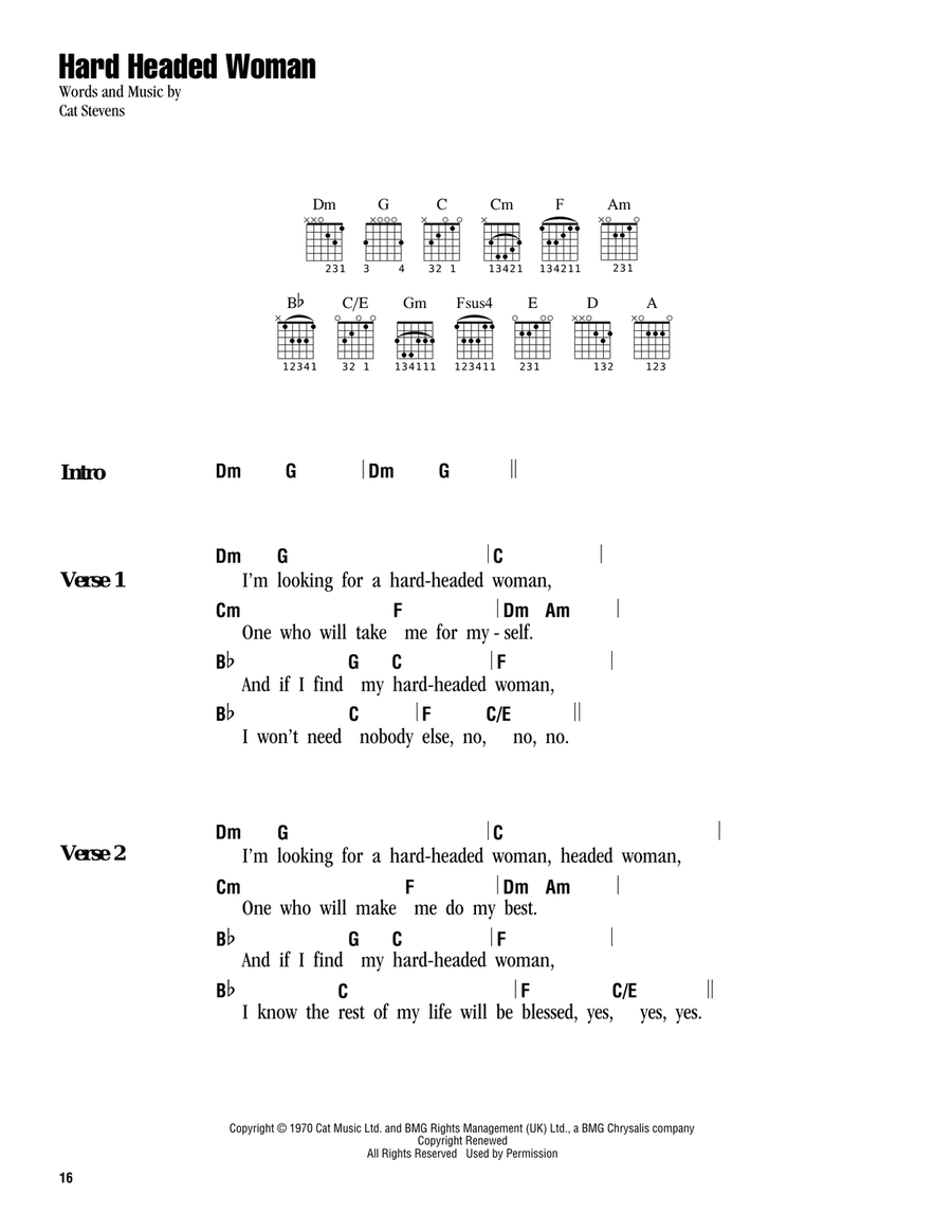 Hard Headed Woman Hard Headed Woman Acoustic Guitar scores gallery preview page 1
