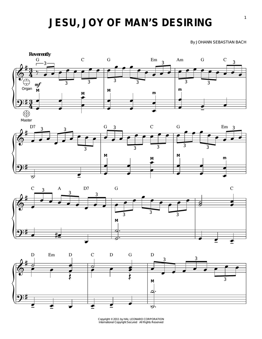 Jesu, Joy Of Man's Desiring Piano scores gallery preview page 1