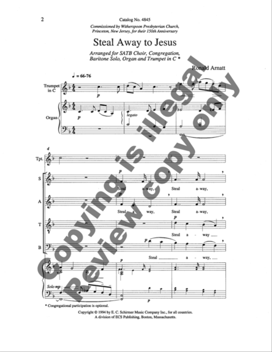 Steal Away to Jesus 4-Part scores gallery preview page 8