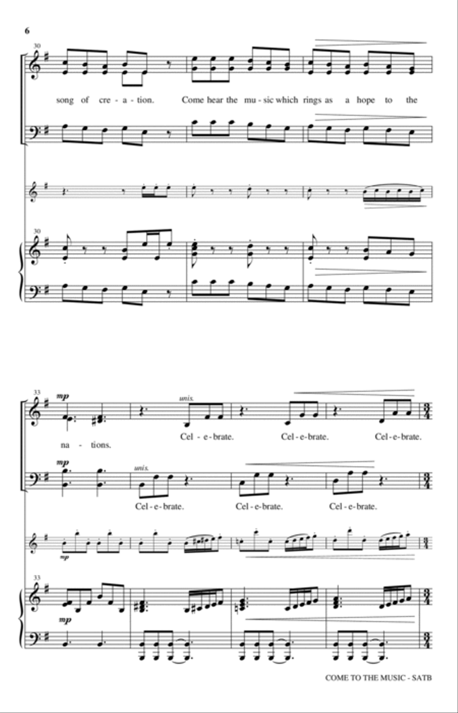 Come To The Music 4-Part scores gallery preview page 5