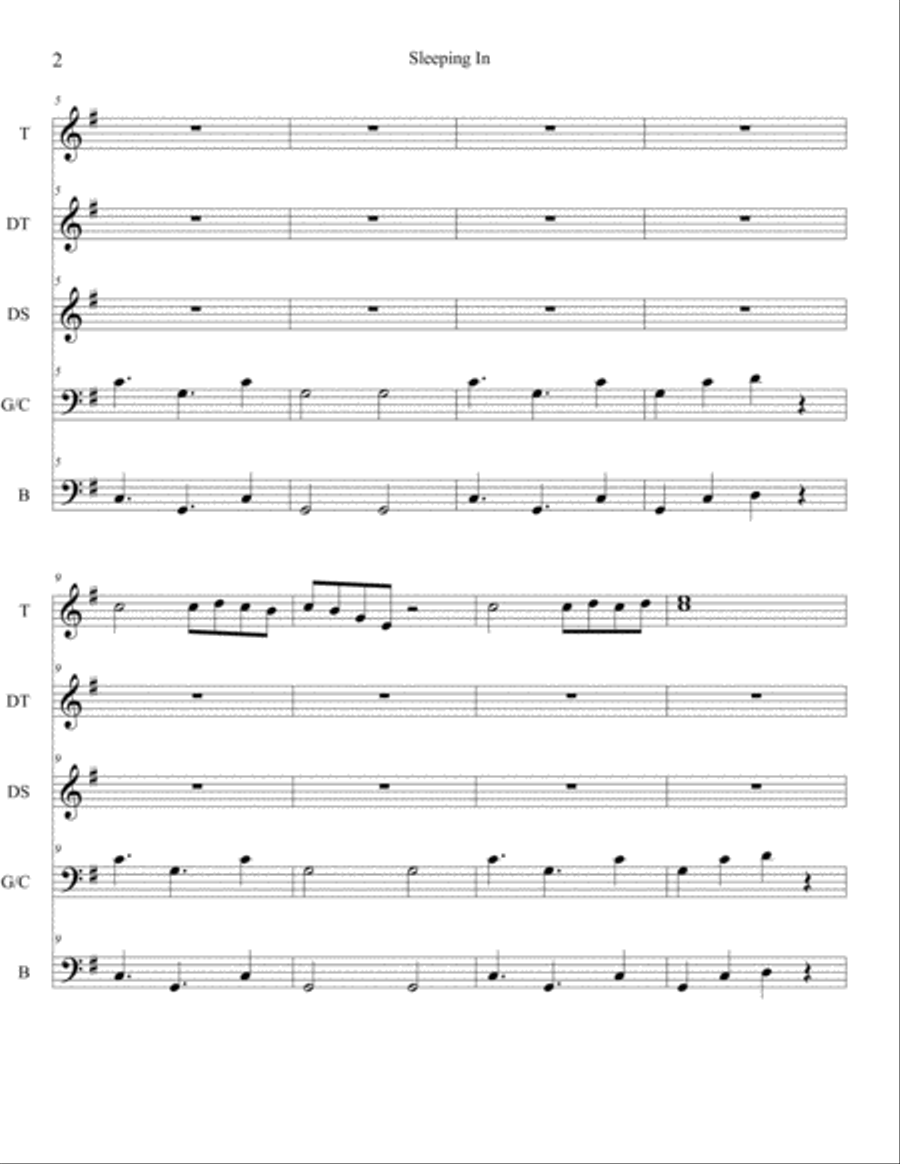 Sleeping In Percussion Ensemble scores gallery preview page 2