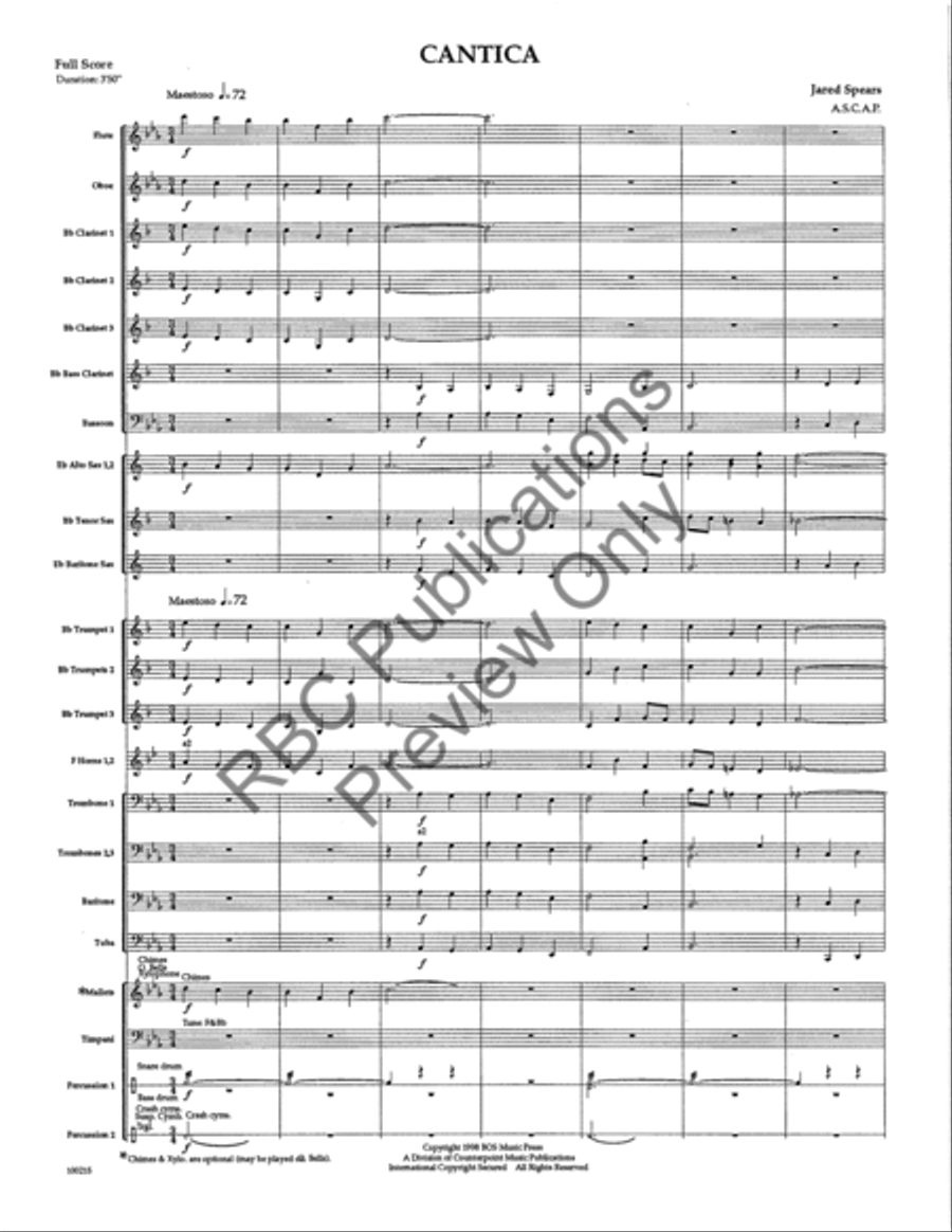 Cantica (Score) Cantica (Score) Concert Band scores gallery preview page 3