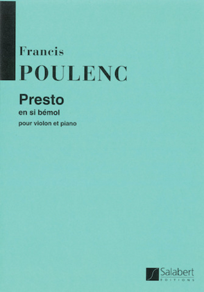 Book cover for Presto in B Flat Major
