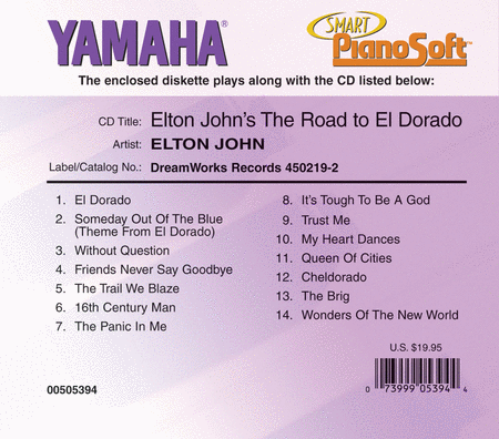 Elton John - The Road to El Dorado - Piano Software