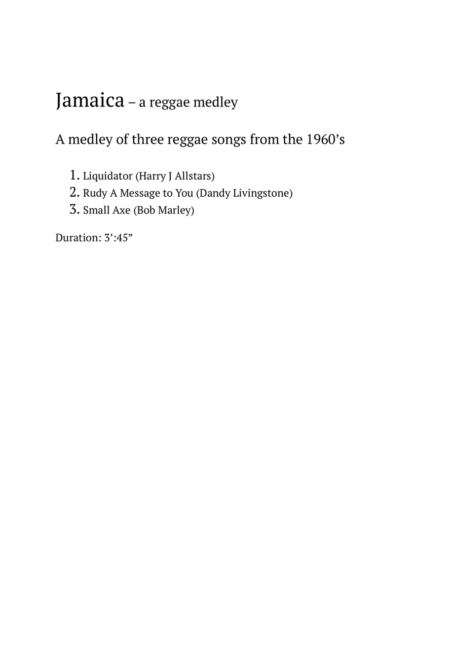 Medley: Liquidator with Rudy A Message To You and Small Axe Guitar Ensemble scores gallery preview page 2