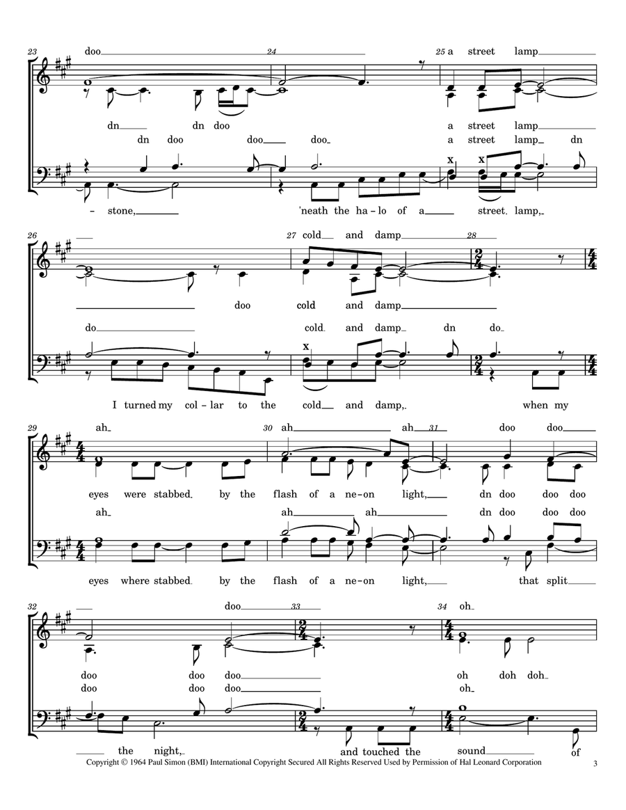 The Sound Of Silence 4-Part scores gallery preview page 3
