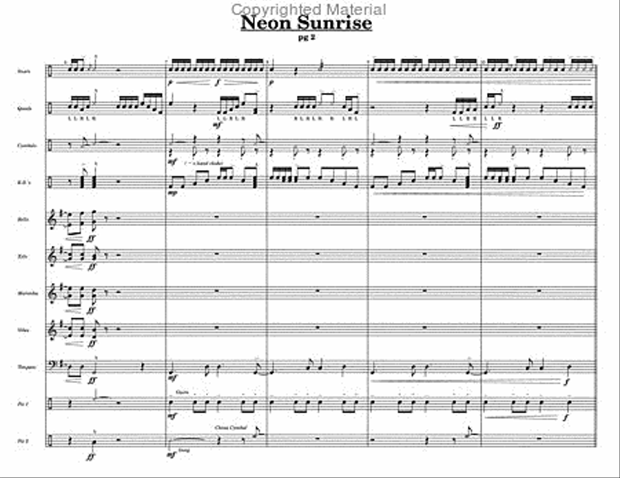 Neon Sunrise Neon Sunrise Percussion Ensemble scores gallery preview page 4